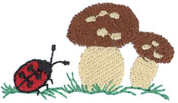 Ladybug And Mushrooms Machine Embroidery Design