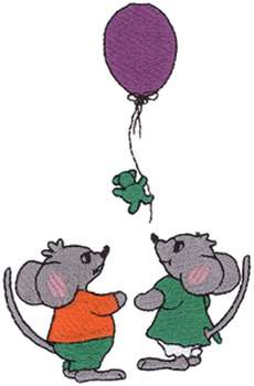 Mice And Balloon Machine Embroidery Design