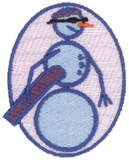 Picture of Snowboarding Snowman Machine Embroidery Design