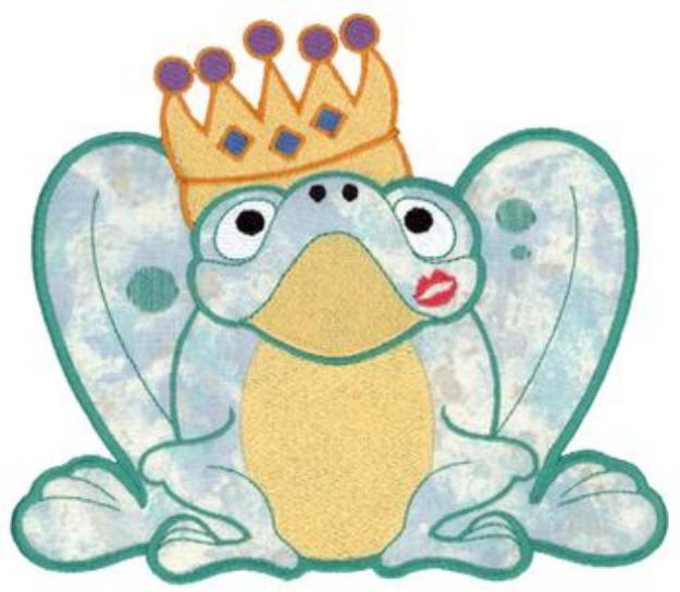 Picture of Frog Prince Applique Machine Embroidery Design