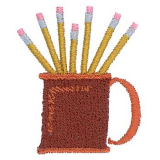 Picture of Cup With Pencils Machine Embroidery Design