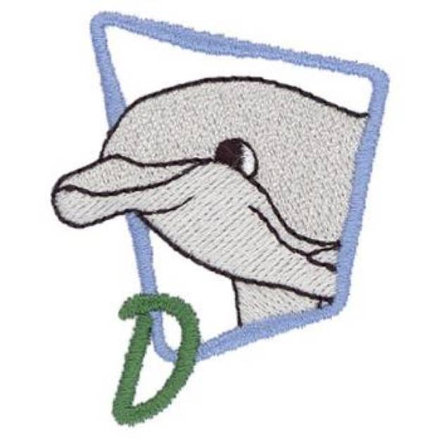 Picture of D Is For Dolphin Machine Embroidery Design