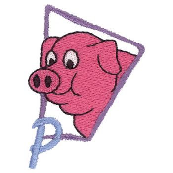 P Is For Pig Machine Embroidery Design