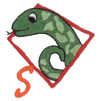 S Is For Snake Machine Embroidery Design