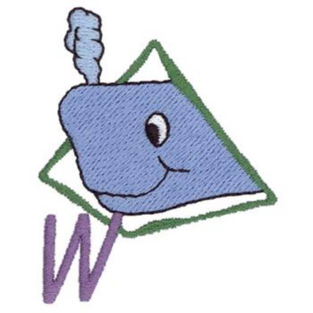 Picture of W Is For Whale Machine Embroidery Design