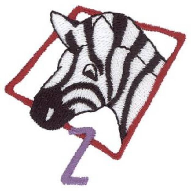 Picture of Z Is For Zebra Machine Embroidery Design