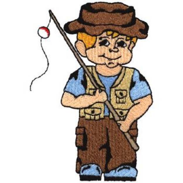 Picture of Boy Fisher Machine Embroidery Design