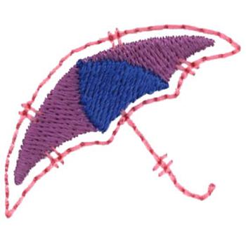 Umbrella Cross Stitch Machine Embroidery Design