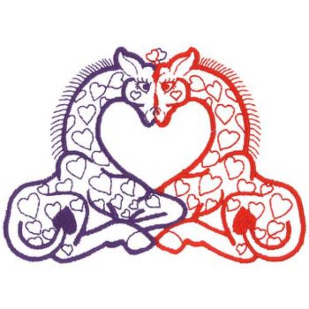 Picture of Giraffe Heart Machine Embroidery Design