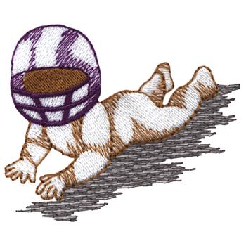 Baby Football Player Machine Embroidery Design