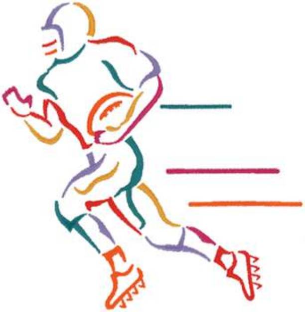 Picture of Football Runner Machine Embroidery Design