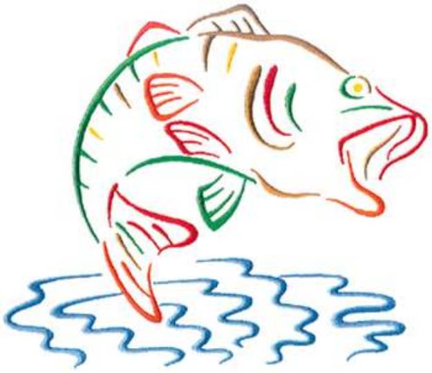 Picture of Bass Outline Machine Embroidery Design