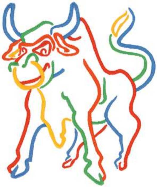 Picture of Bull Mascot Outline Machine Embroidery Design
