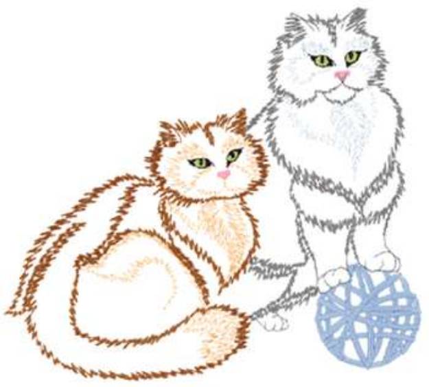 Picture of Persian Cats Machine Embroidery Design
