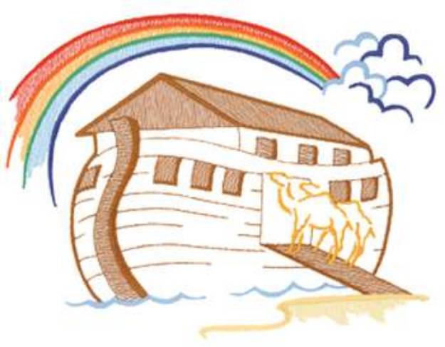 Picture of Noahs Ark Outline Machine Embroidery Design