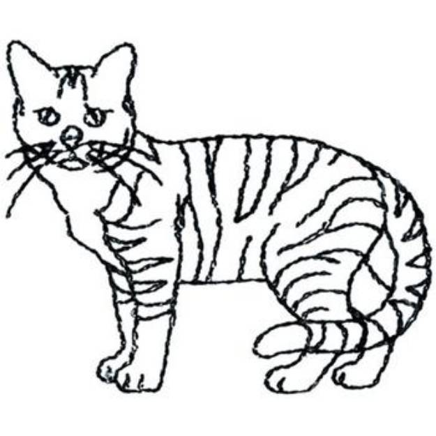 Picture of Shorthair Tabby Outline Machine Embroidery Design