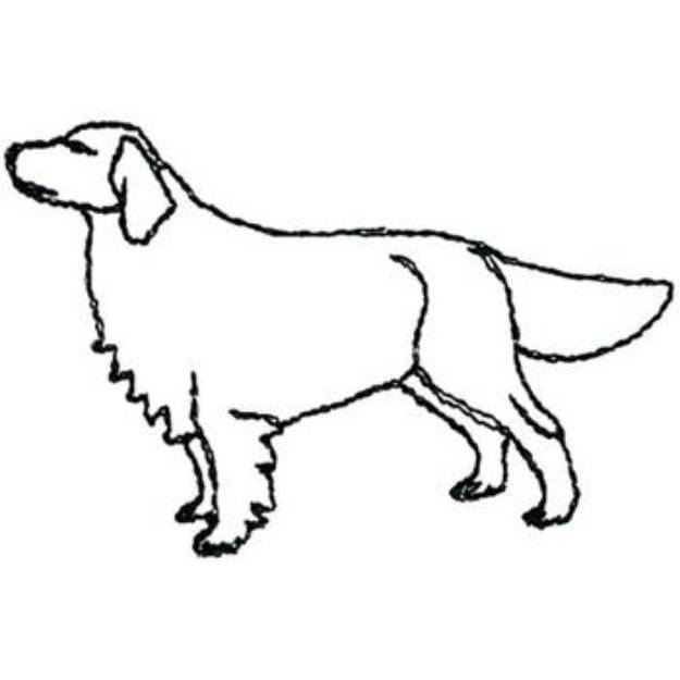 Picture of Golden Retriever Outline Machine Embroidery Design