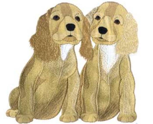 Picture of Spaniel Puppies Machine Embroidery Design