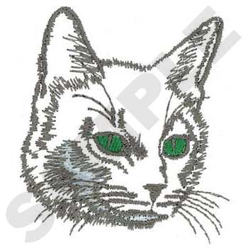 Shorthair Cat Face Machine Embroidery Design