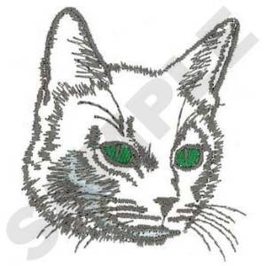 Picture of Shorthair Cat Face Machine Embroidery Design
