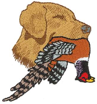 Dog And Pheasant Machine Embroidery Design