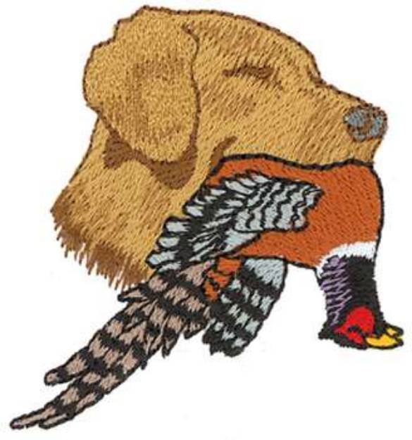 Picture of Dog And Pheasant Machine Embroidery Design