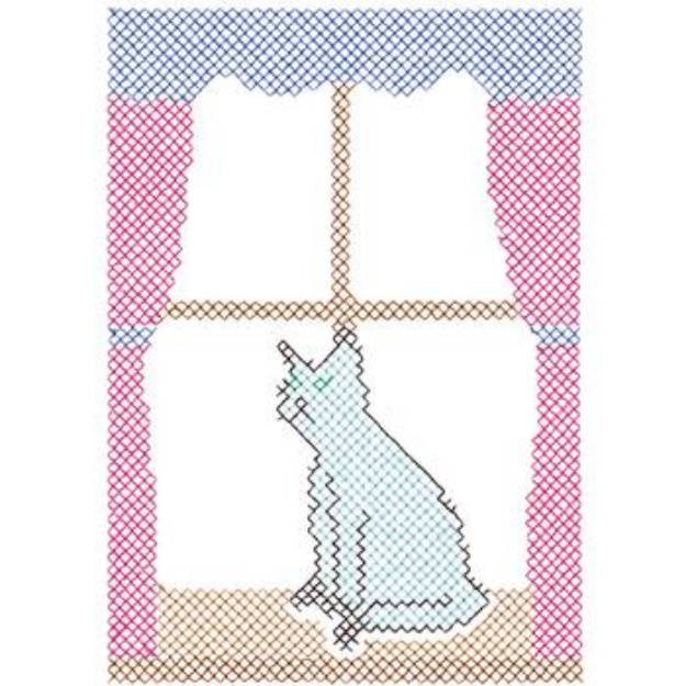 Picture of Cat Cross Stitch Machine Embroidery Design