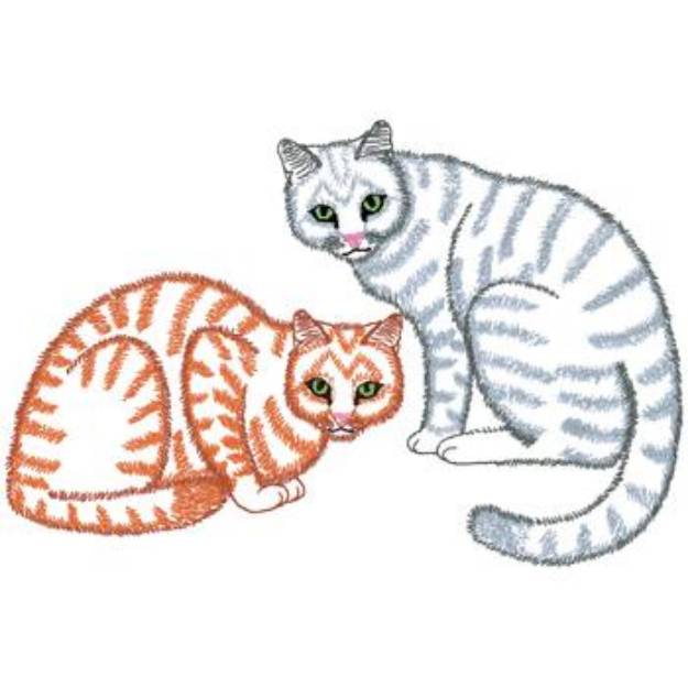 Picture of Tabby Cats Machine Embroidery Design