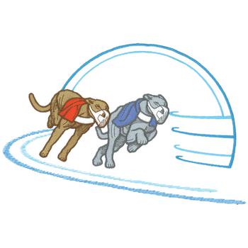Racing Greyhounds Machine Embroidery Design