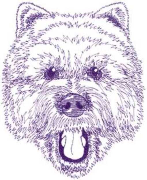 Picture of Westie Dog Head Machine Embroidery Design