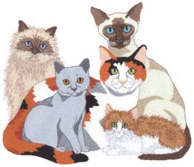 Picture of Cat Collage Machine Embroidery Design