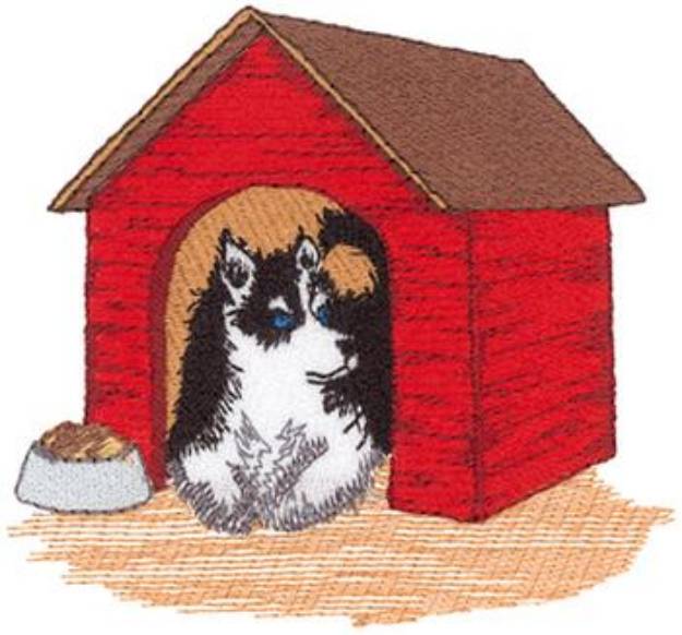Picture of Dog In Doghouse Machine Embroidery Design