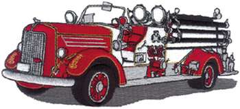 Old Fire Truck Machine Embroidery Design