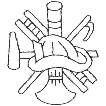 Fireman Logo Outline Machine Embroidery Design
