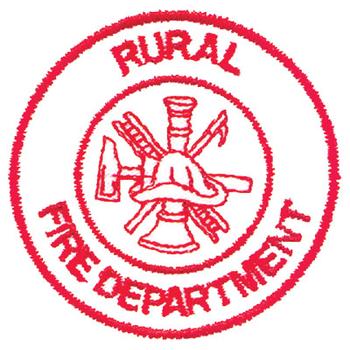 Rural Fire Dept Outline Machine Embroidery Design