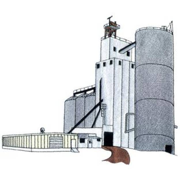 Picture of Grain Elevator Machine Embroidery Design