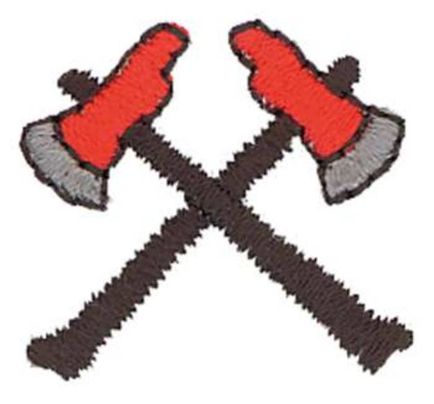 Picture of 1 inch Crossed Axes Machine Embroidery Design