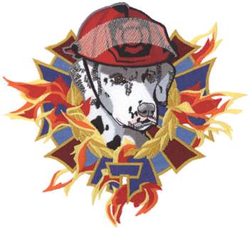 Dalmatian Fire Logo Machine Embroidery Design