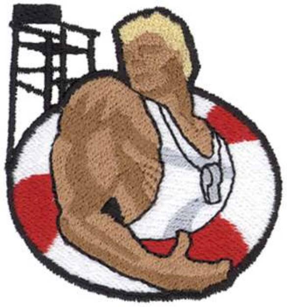 Picture of Male Lifeguard Machine Embroidery Design