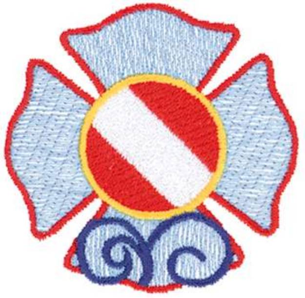 Picture of Diving Firefighter Machine Embroidery Design