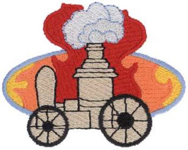 Picture of Antique Fire Steamer Machine Embroidery Design