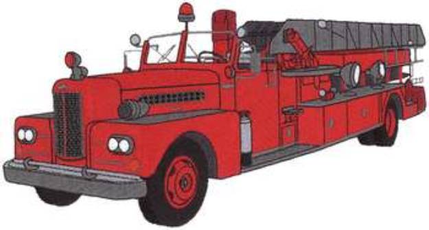 Picture of Antique Fire Truck Machine Embroidery Design