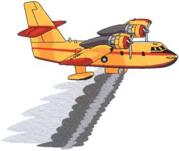 Picture of Fire Plane Machine Embroidery Design