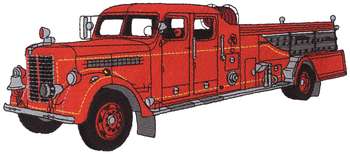 Antique Fire Truck Machine Embroidery Design