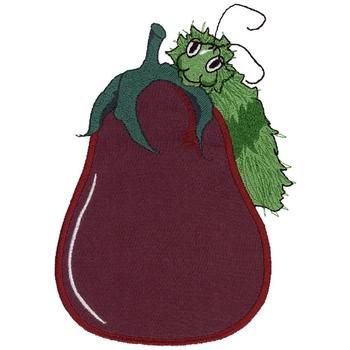 Eggplant Caterpillar Applique Machine Embroidery Design