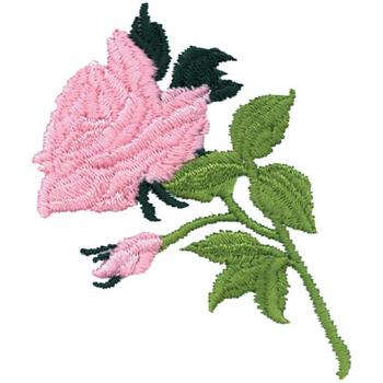 Pink Rose Machine Embroidery Design