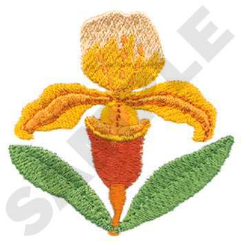 Yellow Orchid Machine Embroidery Design