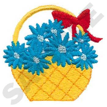 Basket Of Daisies Machine Embroidery Design