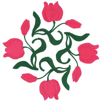 Pink Tulips Machine Embroidery Design