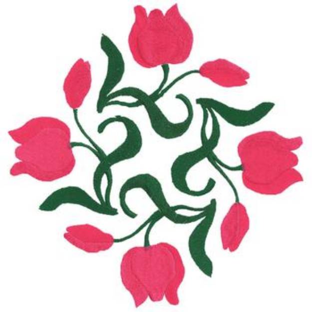 Picture of Pink Tulips Machine Embroidery Design